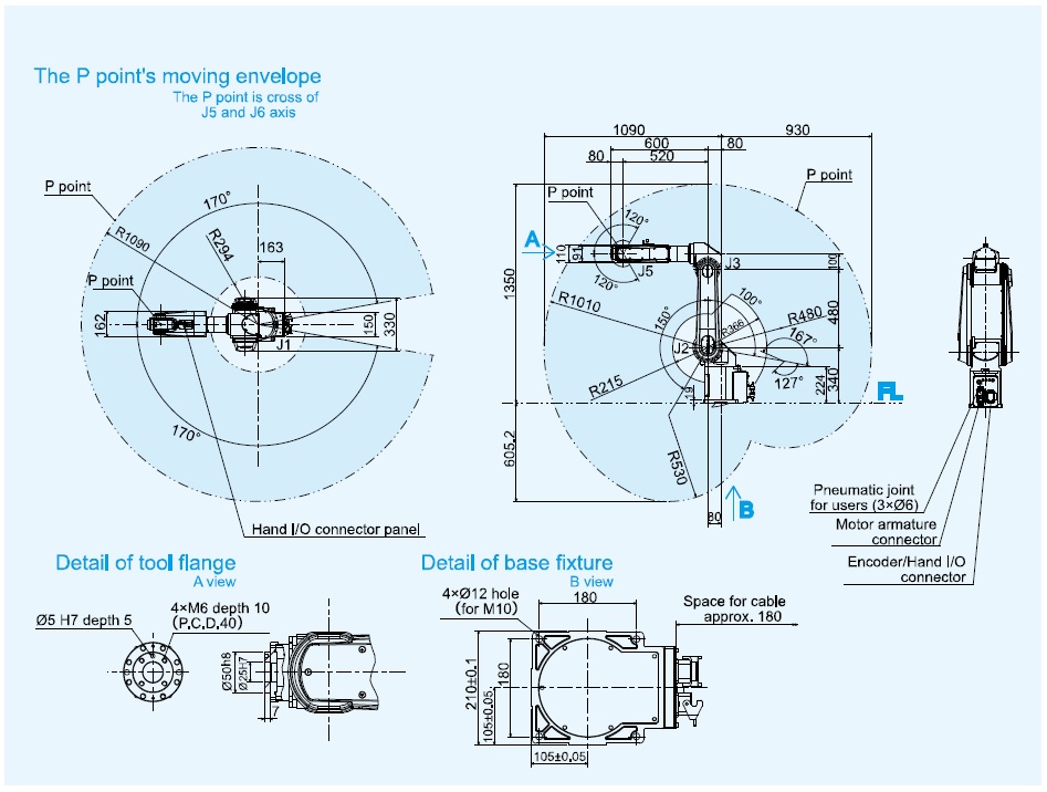 6 axis articulated robot
