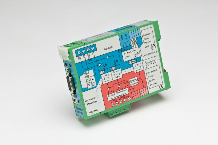 DCP485, Isolated DIN Rail RS-232 to RS-485 Converter/Line Driver