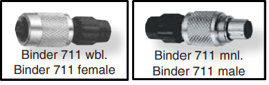 Binder 711 male-female, Cable Assemblies