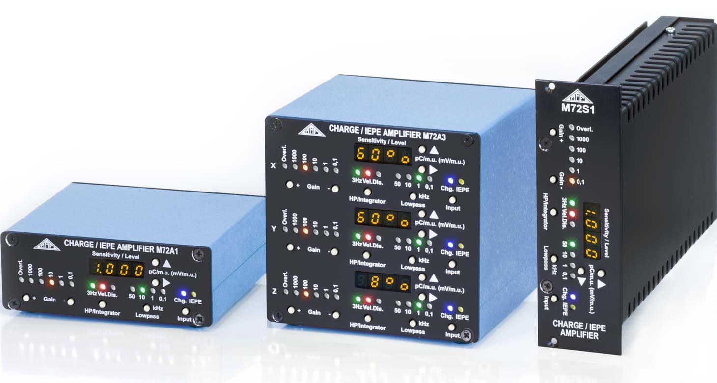 M72A1 / M72S1 / M72A3, 1 – 3 channel Desktop / Rack Mount charge or IEPE Signal Conditioners