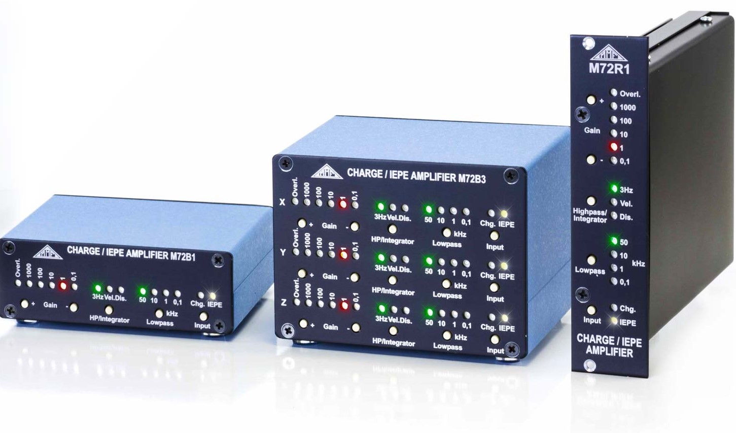 M72B, 1 & 3 Chn Desktop / Rack Mount Amplifiers for IEPE and Charge Amplifiers