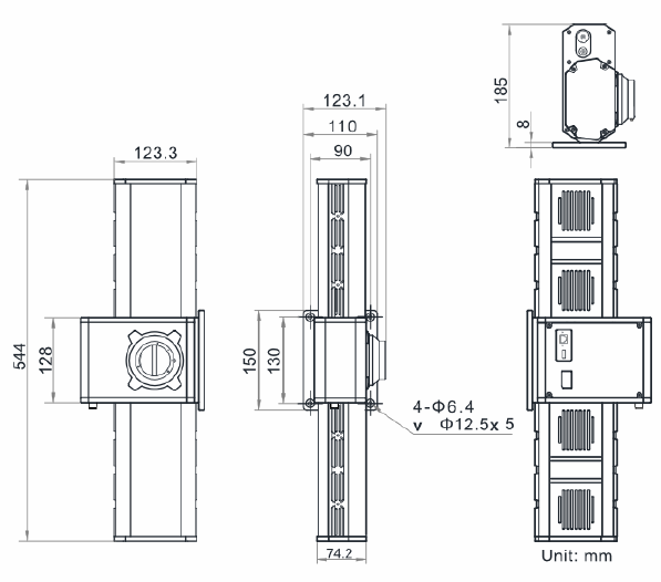 MV-ID7080M-35F-WHA Dimensions