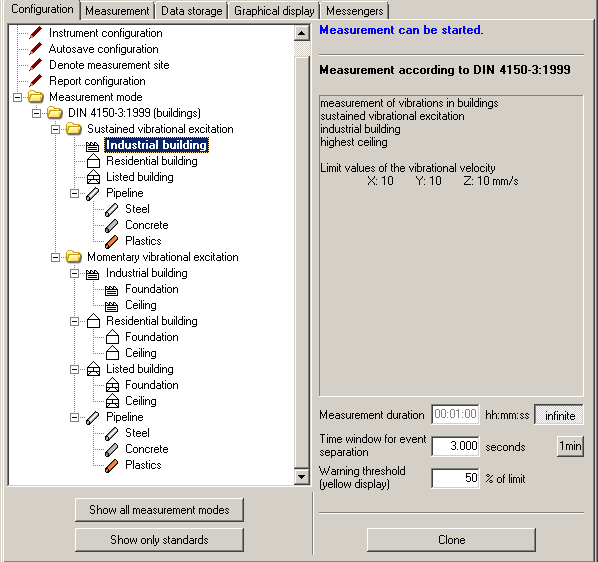 VM-STRUC, Building Vibration Display List